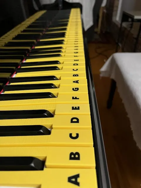 Piano Training Keys (Yellow with Black Letters)